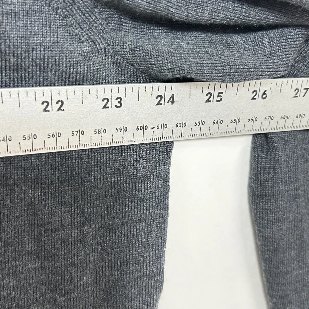 Bloomingdales 1/4 Zip Merino Wool Sweater XL Charcoal Gray Pullover Mock Neck - Picture 6 of 11
